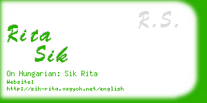 rita sik business card